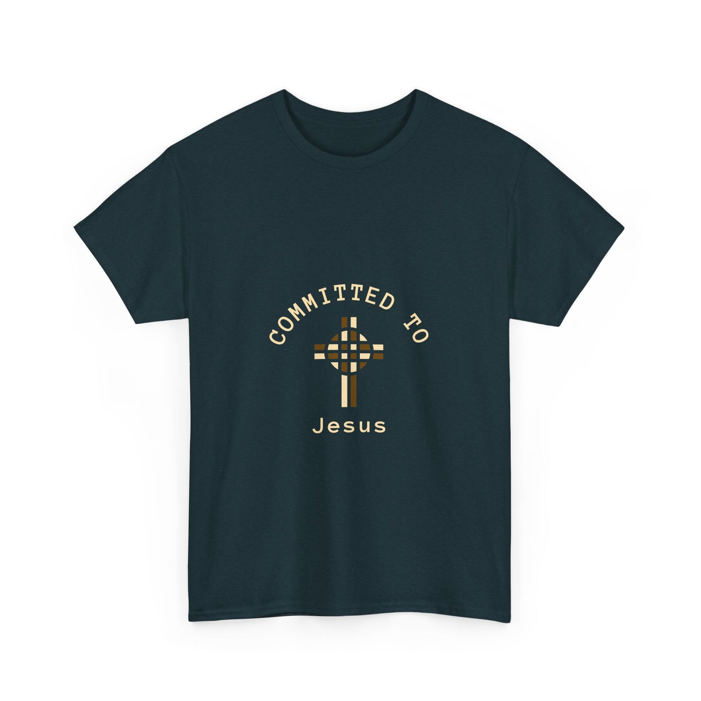 Commited to Jesus 2 tone cross design